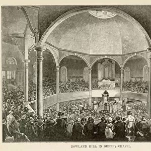 Rowland Hill preaching in Surrey Chapel, London