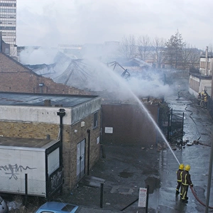 Scene of commercial fire in Edgware, North London