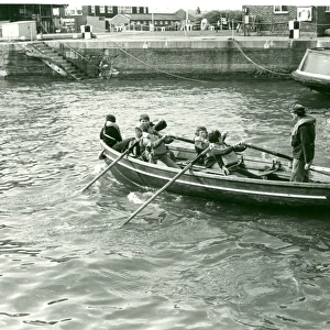 Sea Scouts rowing whaler, London Docks