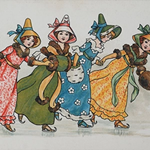Skating girls by Florence Hardy