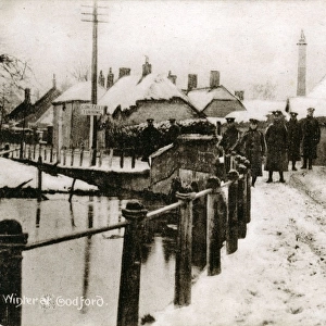 Snow Scene with World War One Soldiers, Codford, Wiltshire