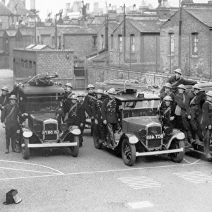 Sub-station with taxis and crews, WW2