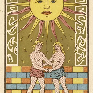 The Sun depicted on a Tarot card