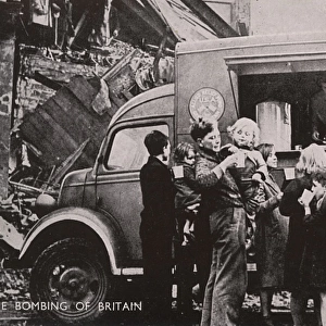 USA Tea Car providing refreshment for bombed-out famillies