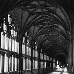 View of cloisters, Wells Cathedral, Somerset