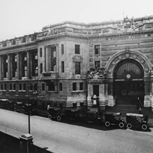 View of the main entrance to Waterloo Station, London