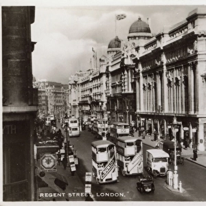 View of Regent Street, London, on a busy day