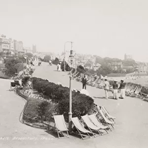 Vintage 19th century photograph: beach and waterfront at Broadstairs, Kent