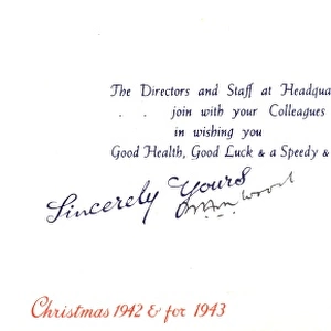 WW2 Christmas card, DMP