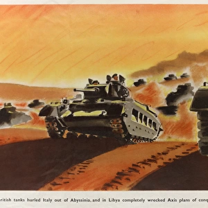 WW2 Poster -- British tanks in action