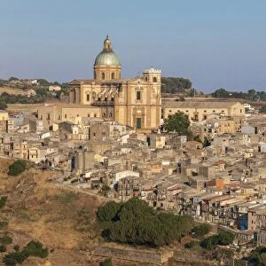 The ancient baroque old town and dome of cathedral of Piazza Armerina, Province of Enna