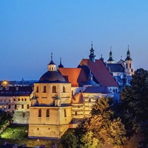 Dominican Priory and Trinitarian Tower at twilight, Old Town, City of Lublin, Lublin Voivodeship