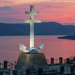 Free French Memorial Cross, Lyle Hill, Greenock, Firth of Clyde, Inverclyde, Scotland, United Kingdom, Europe