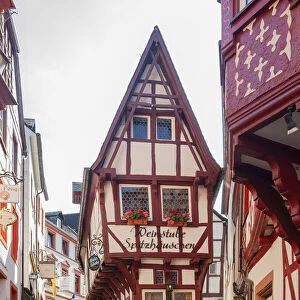 Half-timbered-house in Bernkastel-Kues, Mosel valley, Rhineland-Palatinate, Germany