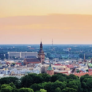 Old Town Skyline, elevated view, Riga, Latvia