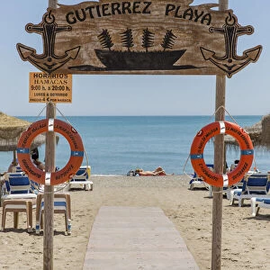 Spain, Andalusia, Malaga, Huelin, The beach of the Chiringuito Gutierrez Playa