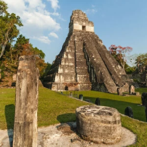 Temple I known also as temple of the Giant Jaguar, Tikal mayan archaeological site