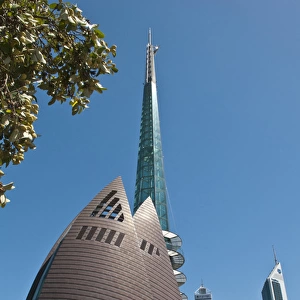 Bell Towers sails building and skyline in Perth in Western Australia Australia