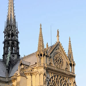 Europe, France, Paris. Facade of Notre Dame Cathedral