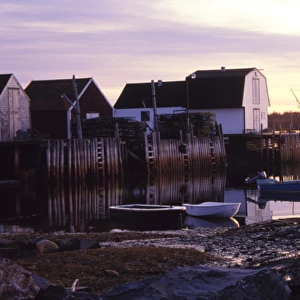 N. A. Canada, Nova Scotia, Blue Rock. Early morning sunrise at Blue Rock harbor