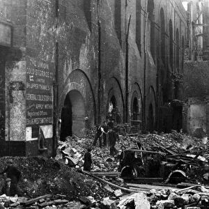 Blitz in City of London - Dowgate Dock, WW2