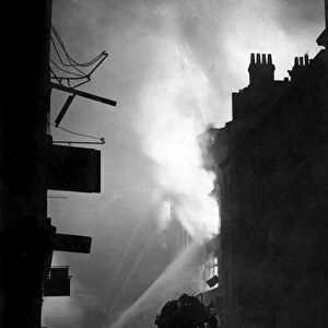 Blitz in London - night scene, WW2