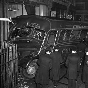 Crashed coach, Old Kent Road, SE London