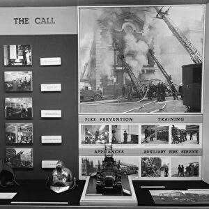 Display of exhibits about the London Fire Brigade