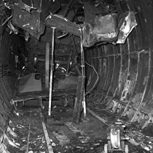 Scene inside London Underground tunnel after a crash