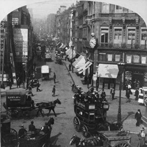 LONDON: FLEET STREET, c1901. View of Fleet Street in London, England. Stereograph