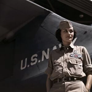 NAVAL AIR BASE, 1942. Eloise J. Ellis, a senior supervisor in the Assembly