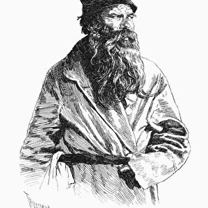 RUSSIAN VETERAN, 1890. An old Russian veteran. Drawing, 1890, by Thure de Thulstrup