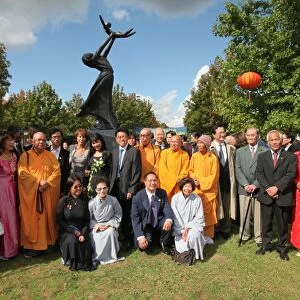 Buddhist community gathering