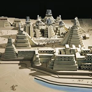 Guatemala, plastic model of Tikal temples