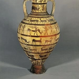 Italy, Lazio, Oriental style amphora, painted by the Painter of Civitavecchia, circa 600 B. C