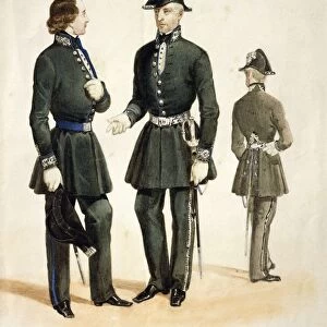 Italy, Uniform of postal courier of Kingdom of Sardinia, watercolor, 19th century
