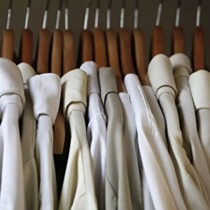 Liturgical clothes in a church sacristy
