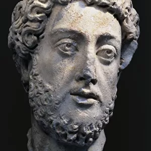 Marble head of Emperor Commodus (177-192 a. d. )