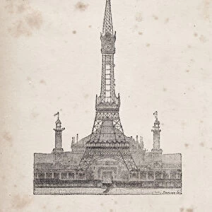 Sketch for remodeling the Eiffel Tower in 1895