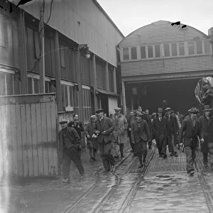 Workers leaving Dartford factory. 1935