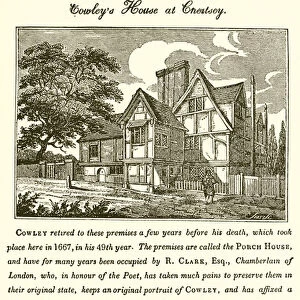 Abraham Cowleys house at Chertsey (engraving)