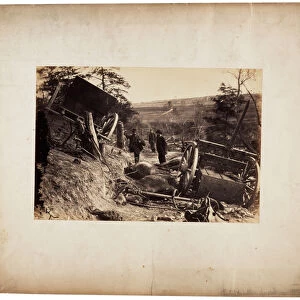 Albumen print: Effect of explosion of shell, near Fredericksburg, Va. c