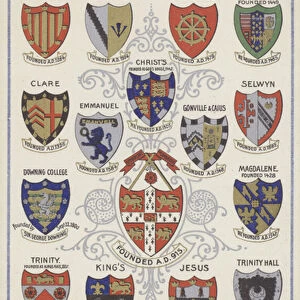 Arms of the Cambridge University Colleges (colour litho)
