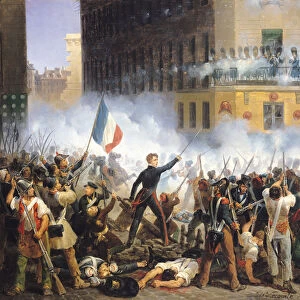 Battle in the rue de Rohan, 28th July 1830, 1831 (oil on canvas)
