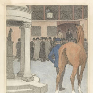 The Bayhorse, Tattersalls, 1921 (crayon & chalk on paper)