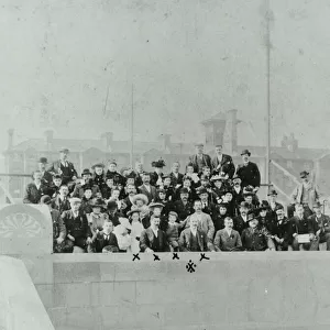 Blackwall Tunnel: crowd gathered at the opening ceremony, 1897 (b / w photo)