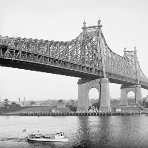 Blackwells Island Bridge, New York City, USA, c. 1910 (b / w photo)