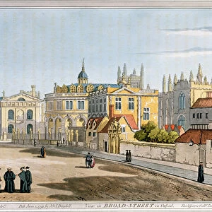 Broad Street, Oxford, engraving, 1793