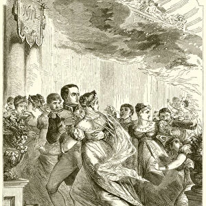 Buonaparte and the Empress Escaping from the fire at the Austrian Ambassadors Ball (engraving)