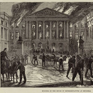 Burning of the House of Representatives at Brussels (engraving)